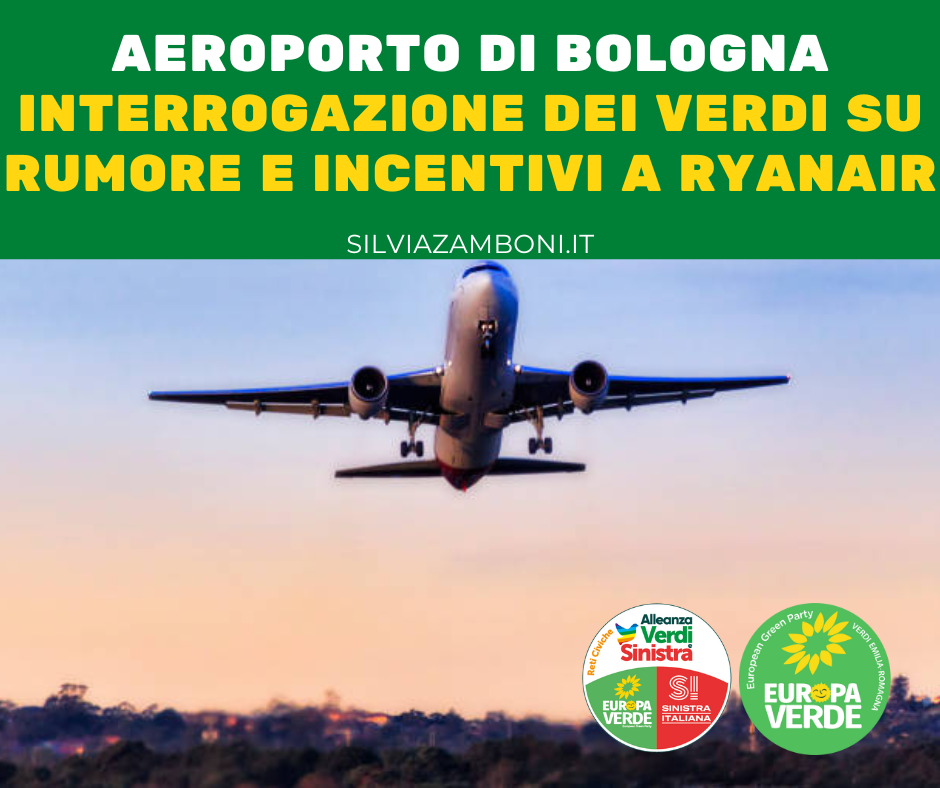 Aeroporto di Bologna: interrogazione dei Verdi su rumore e incentivi a Ryanair