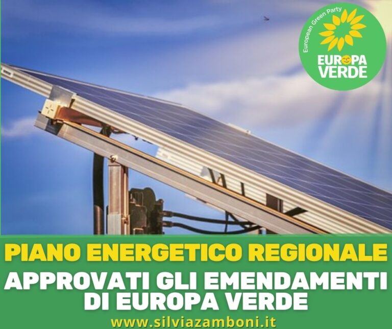 PIANO ENERGETICO REGIONALE: APPROVATI GLI EMENDAMENTI DI EUROPA VERDE