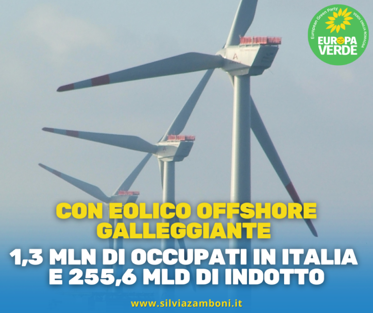 EOLICO OFFSHORE GALLEGGIANTE: 1,3 MLN di OCCUPATI IN ITALIA E 255,6 MLD DI INDOTTO